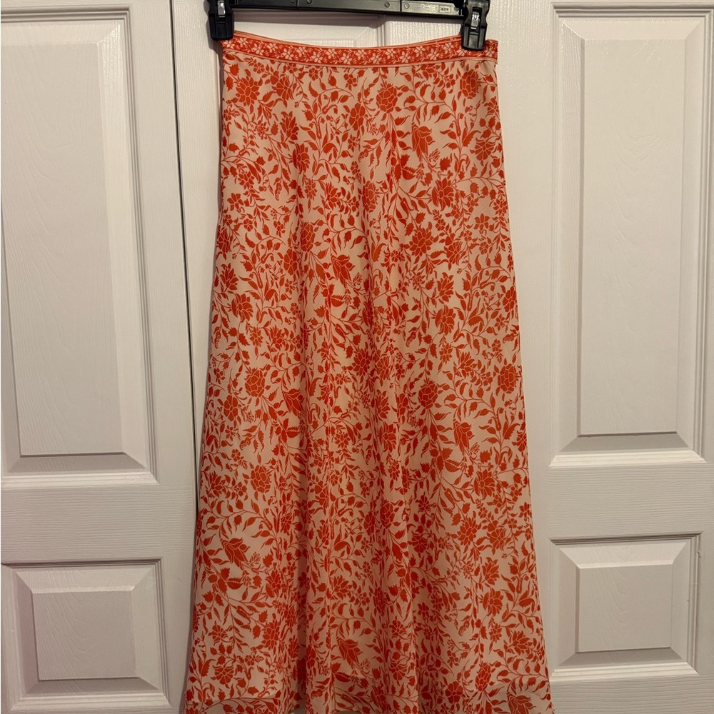 Chelsea & Violet A-Line Skirt in Orange Floral